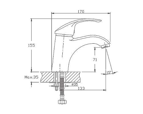Смеситель для раковины Haiba HB1021-5 Сатин