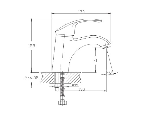 Смеситель для раковины Haiba HB1021-5 Сатин