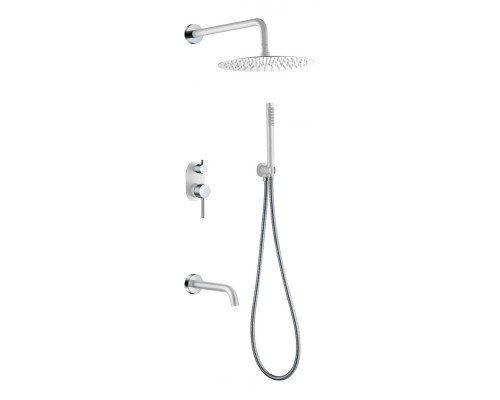 Смеситель встроенный верхний ручной душ, Armadi Art Uno. White Chrome