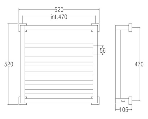 Полотенцесушитель электрический, хром, Margaroli Panorama 8104704CRNB