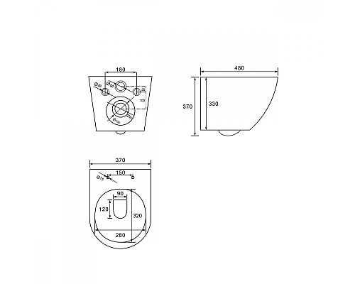 Унитаз ABBER BEQUEM AC1100MB подвесной черный матовый