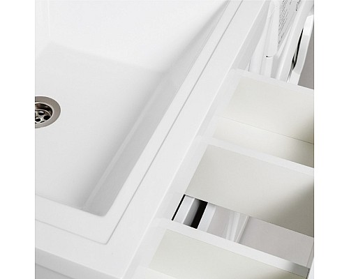 Тумба под раковину Runo ОРИОН 60 УТ000003442 белый мрамор, левое крыло