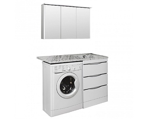 Тумба под раковину Runo ОРИОН 60 УТ000003442 белый мрамор, левое крыло