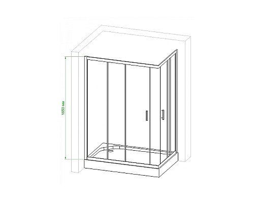 Душевой уголок Royal Bath HPD 120х80 RB8120HPD-C-BL профиль Черный стекло матовое