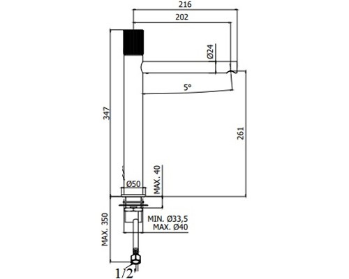 Смеситель для раковины Paffoni Jo JO081NO Черный матовый