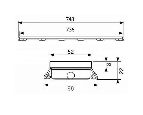 Стеклянная панель TECE drainline 600890 Стеклянная панель TECE drainline 600890