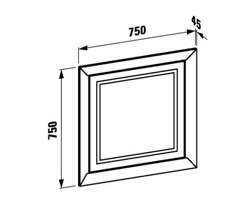 Зеркало Laufen LB 3 75 с подсветкой Хром матовый