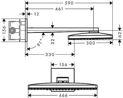 Верхний душ Hansgrohe Rainmaker Select 460 2jet 24005400 Верхний душ Hansgrohe Rainmaker Select 460 2jet 24005400