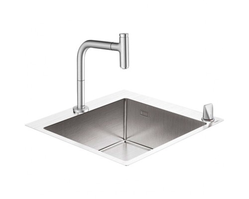 Кухонная мойка Hansgrohe C71-F450-06 со смесителем Нержавеющая сталь