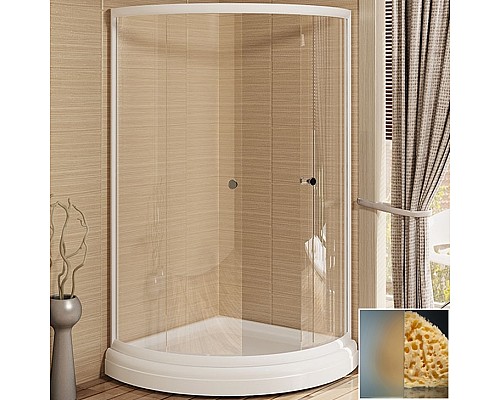 Душевой уголок Radomir 90x90 1-09-1-0-0-0011 профиль Белый стекло матовое