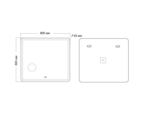 Зеркало Grossman Leo 90 169080 с подсветкой с сенсорным выключателем с подогревом