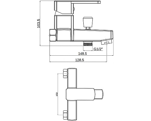 Смеситель для ванны Orange OneLife P06-100cr Хром