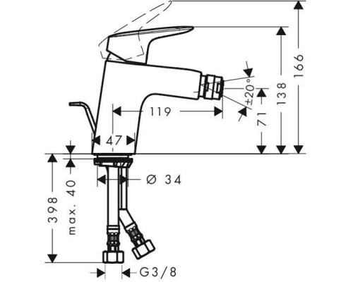Смеситель для биде Hansgrohe Logis 71204000