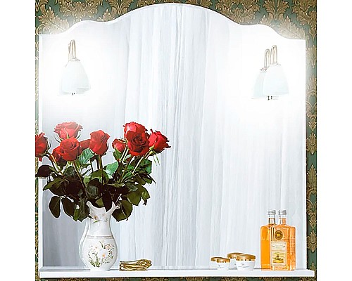 Зеркало Бриклаер Анна 90 4627125411380 с подсветкой Белое глянцевое