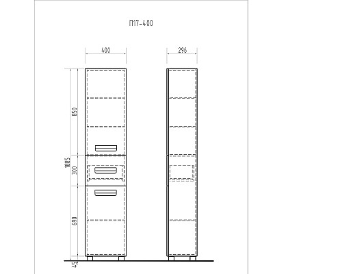 Шкаф пенал Vigo Plaza 40 pn.PLA.40 Белый
