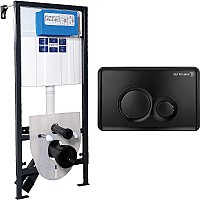 Инсталляция Pestan Sava Fix Slim SET40006459 для унитаза с Черной матовой клавишей смыва