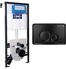 Инсталляция Pestan Sava Fix Slim SET40006459 для унитаза с Черной матовой клавишей смыва