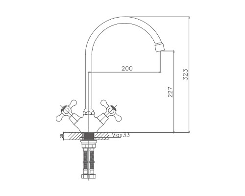 Смеситель для кухни Cron CN4308-8 Белый