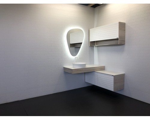 Тумба Comforty Клеон 120 00-00001851 подвесная Белая Дуб дымчатый