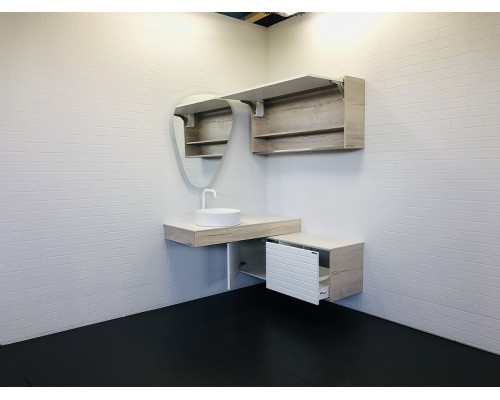 Тумба Comforty Клеон 120 00-00001851 подвесная Белая Дуб дымчатый