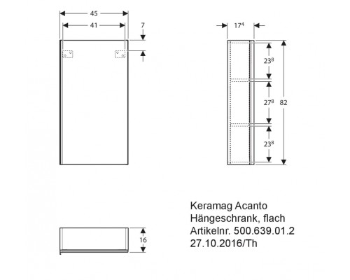Верхний шкафчик Geberit Acanto 45 см 500.639.16.1