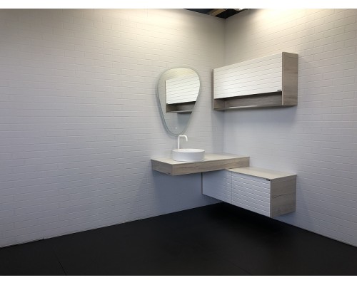 Тумба Comforty Клеон 120 00-00001851 подвесная Белая Дуб дымчатый