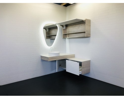 Тумба Comforty Клеон 120 00-00001851 подвесная Белая Дуб дымчатый