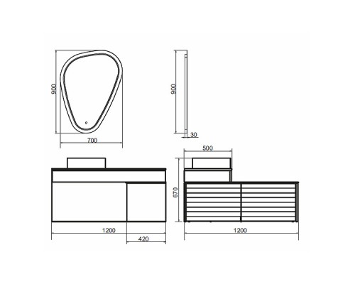 Тумба Comforty Клеон 120 00-00001851 подвесная Белая Дуб дымчатый