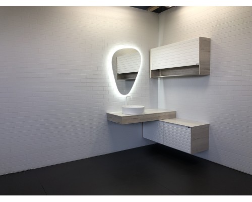 Тумба Comforty Клеон 120 00-00001851 подвесная Белая Дуб дымчатый