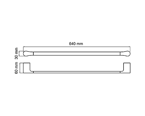 Полотенцедержатель WasserKRAFT Glan K-5130 Черный глянцевый