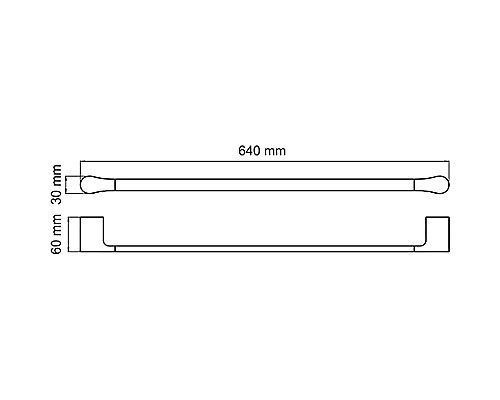 Полотенцедержатель WasserKRAFT Glan K-5130 Черный глянцевый