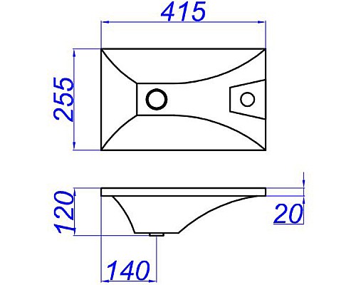 Раковина Aqwella Malaga 42 Mal.04.04.D Белая