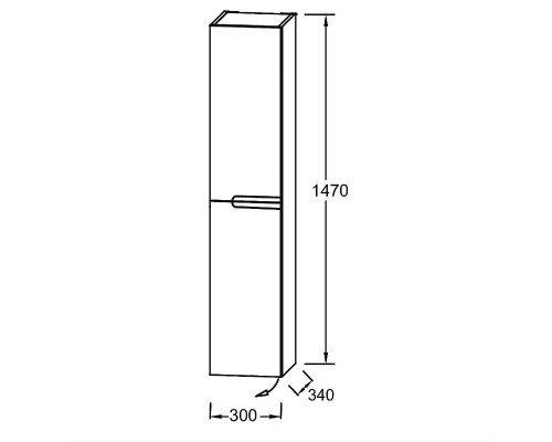 Шкаф пенал Jacob Delafon Nona 30 EB1892RRU-G1C подвесной Белый глянцевый