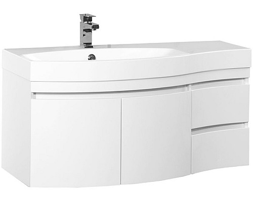 Тумба под раковину Aquanet Опера 115 169613 подвесная 2 дверцы 2 ящика L Белая