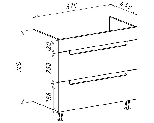 Тумба под раковину Bellezza Грейс 90 4630815110470 Дуб светлый
