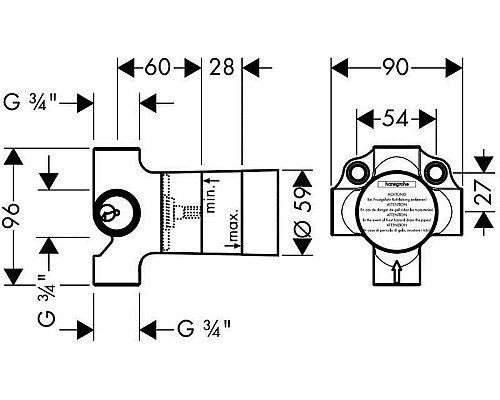 Скрытая монтажная часть для смесителя Hansgrohe Quattro 15930180