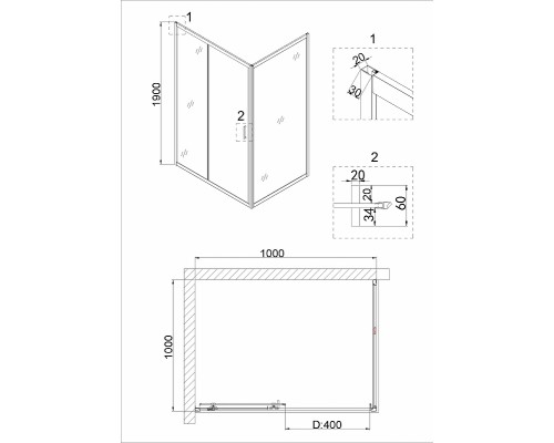 Душевой уголок Niagara Nova 100х100 NG-62-10A-A100 профиль Хром стекло прозрачное