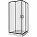 Душевой уголок Niagara Nova NG-6809-08 BLACK 100х100 профиль Черный стекло прозрачное