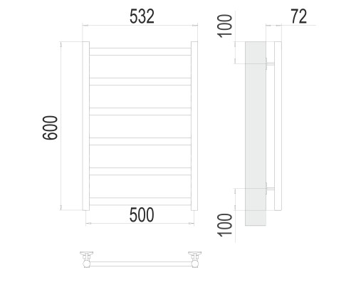 Полотенцесушитель Terminus Эконом Аврора П6 500х600