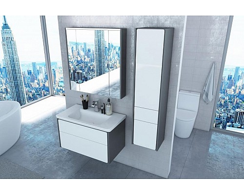 Тумба под раковину Roca Ronda 80 ZRU9302965 подвесная Белый глянец Антрацит