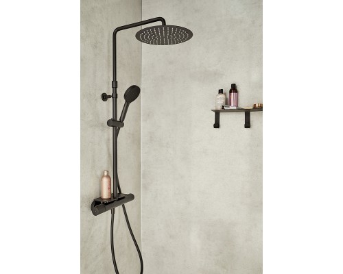 Душевая система Jacob Delafon Metro E26589-BL с термостатом Черная матовая