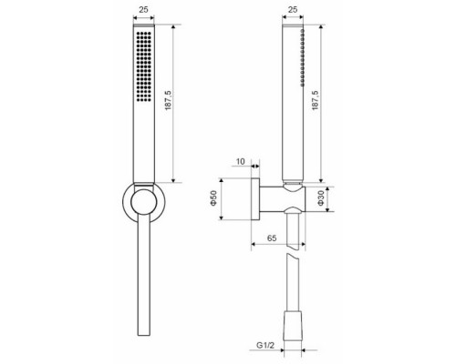 Душевой гарнитур точечный Excellent Loka AREX.SET.023BL черный мат