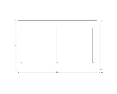 Зеркало Evoform Lumline 75х120 с подсветкой