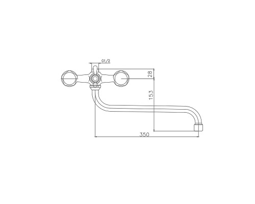 Смеситель для ванны Cron CN2309 Хром