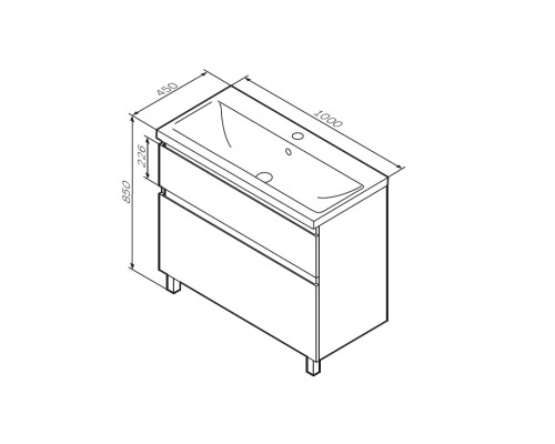Тумба под раковину AM.PM X-Joy напольная M85AFSX1002WG
