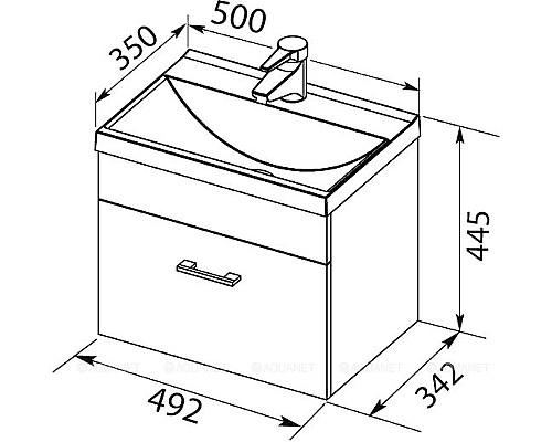 Тумба под раковину Aquanet Верона 50 207765 подвесная Белая