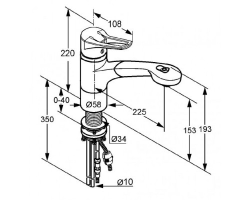 Однорычажный смеситель для кухни Kludi Mx 399418262
