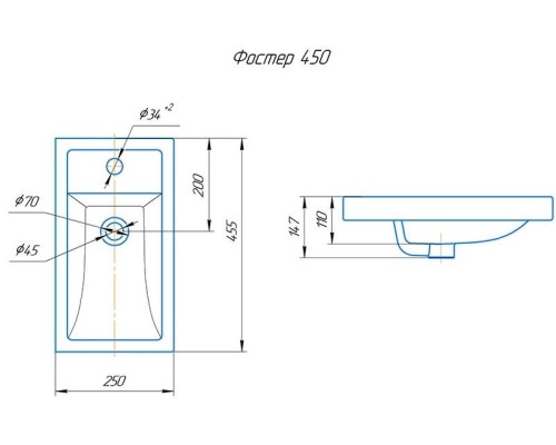 Раковина Kirovit Фостер 45