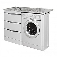 Тумба под раковину Runo ОРИОН 60 УТ000003442 белый мрамор, правое крыло