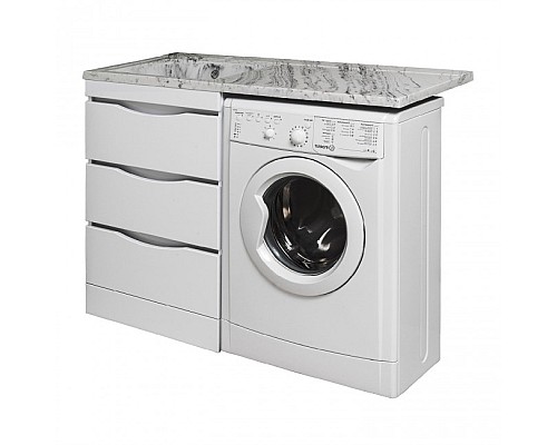 Тумба под раковину Runo ОРИОН 60 УТ000003442 белый мрамор, правое крыло